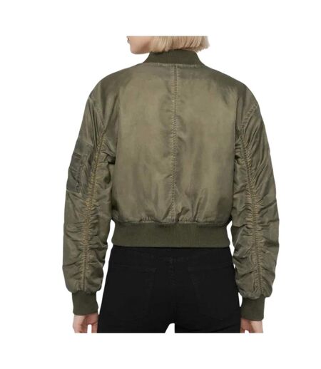 Veste bomber femme kaki schott oversize washed