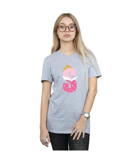 Disney Womens/Ladies Alphabet S Is For Sleeping Beauty Cotton Boyfriend T-Shirt (Gris sportif) - UTBI42685
