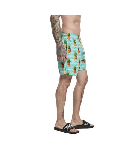 Short De Bain Motif/style Ananas Homme Bleu Orange Vert Urban Classics