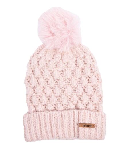 Bonnet Pompon INFINITF Femme 0212 LUREX ROSE