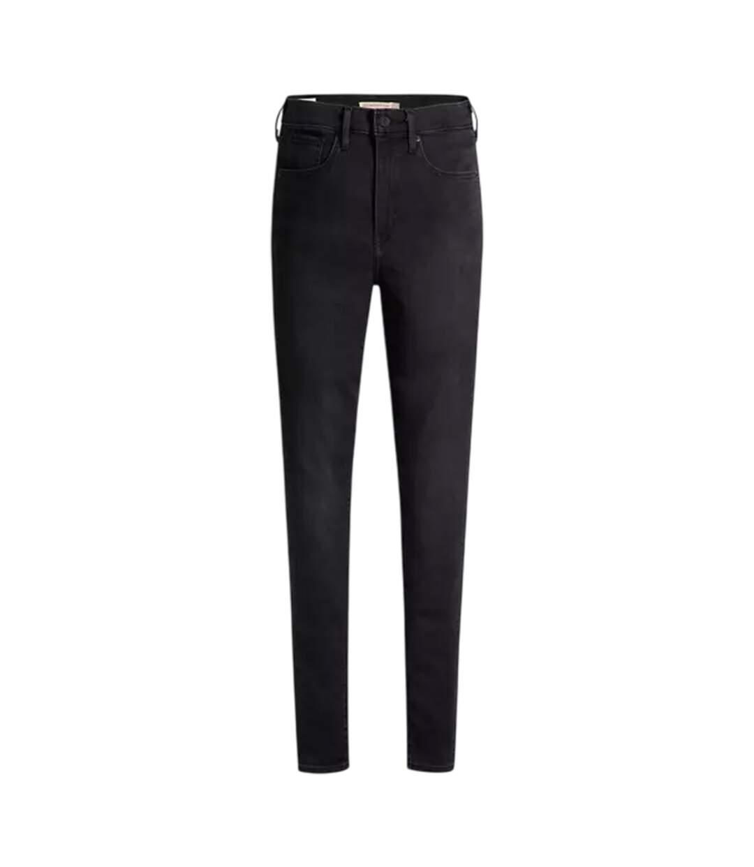 Womens/ladies Mile High Cotton Blend Super Skinny Jeans Black Levis-2