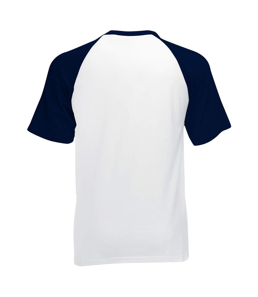 Fruit Of The Loom Mens Short Sleeve Baseball T-Shirt (White/Deep Navy)