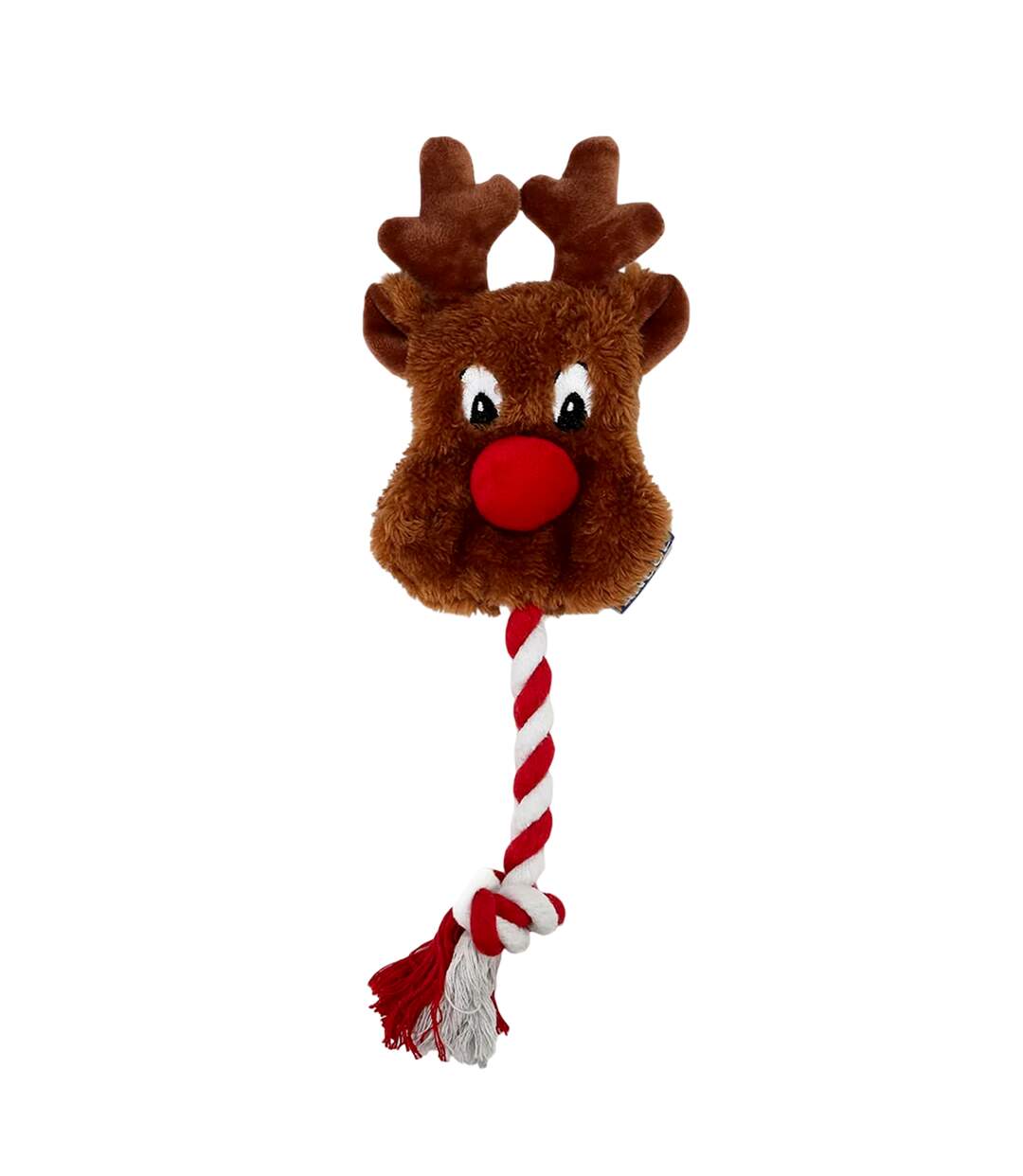 Rudolph rope christmas plush dog toy one size brown/red/white Ancol-1