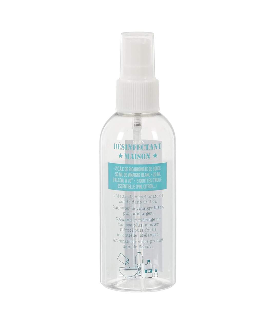 Flacon Vaporisateur Désinfectant 100ml Transparent-1