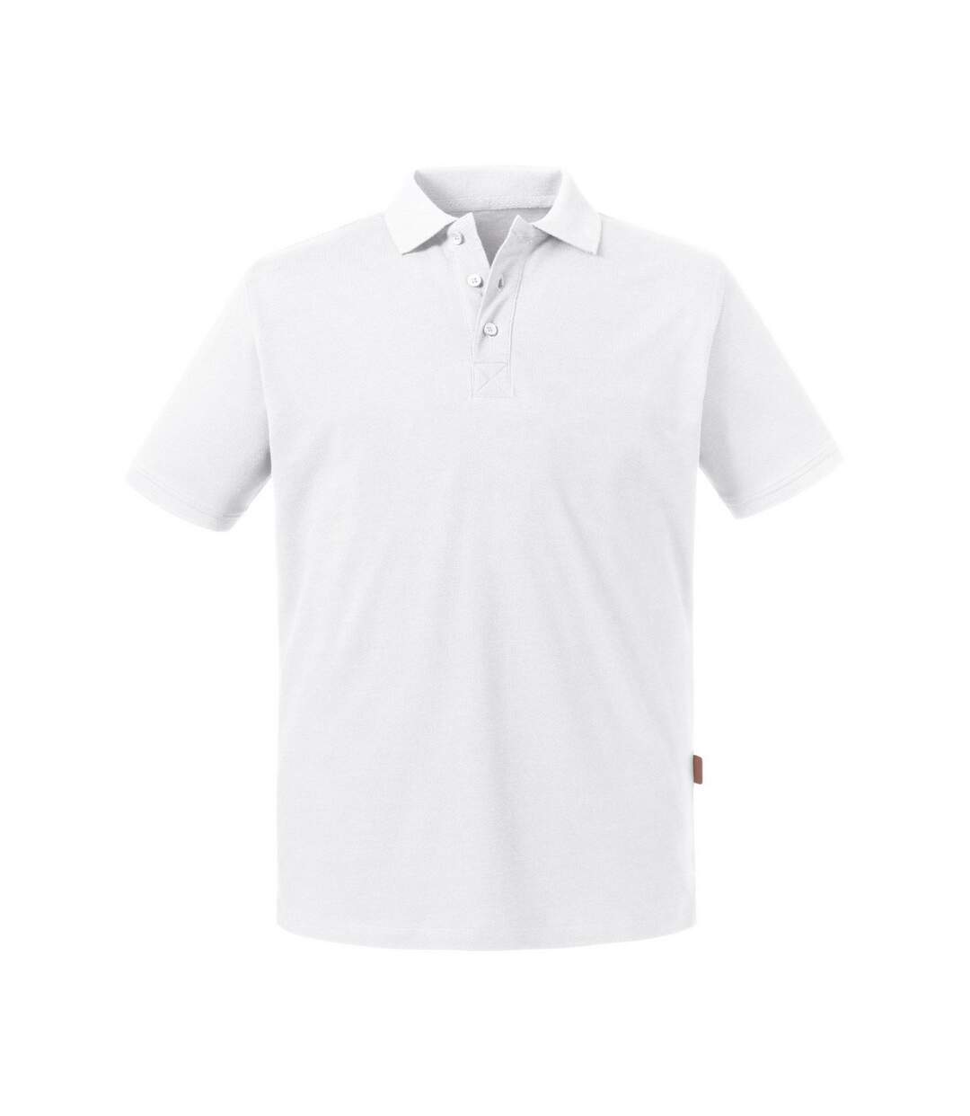 Russell Mens Pure Organic Polo (White)