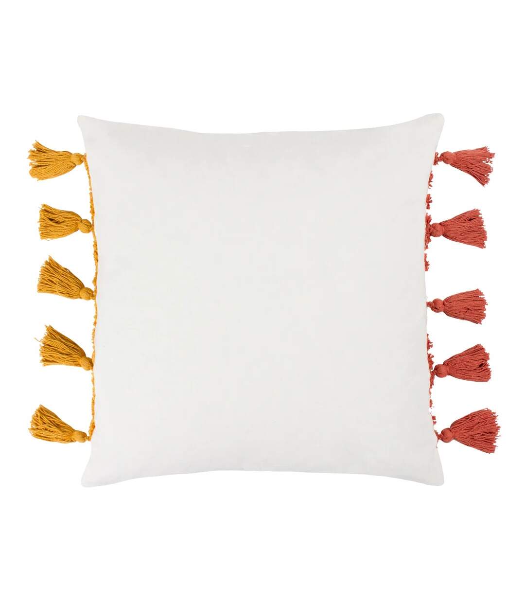 Archow tassel tufted cushion cover 45cm x 45cm brick/ochre Heya Home