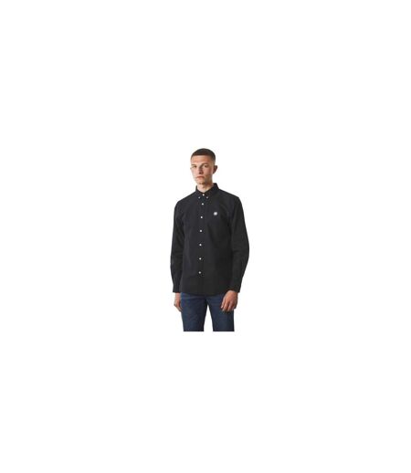 Mens Oxford Long-sleeved Button-down Shirt Black Pretty Green