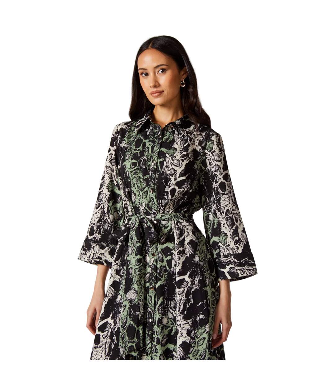 Robe chemisier femme vert Principles-3