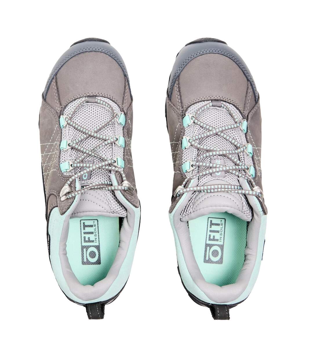 Womens/ladies Leather Waterproof Hiking Shoes Charcoal Beach Oboz-4