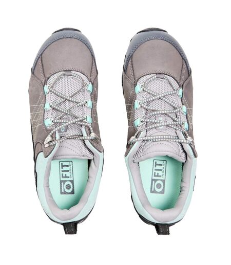 Womens/ladies Leather Waterproof Hiking Shoes Charcoal Beach Oboz