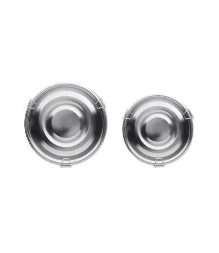 Pack of 2  Elles stainless steel lunch box  one size matt silver MidOcean