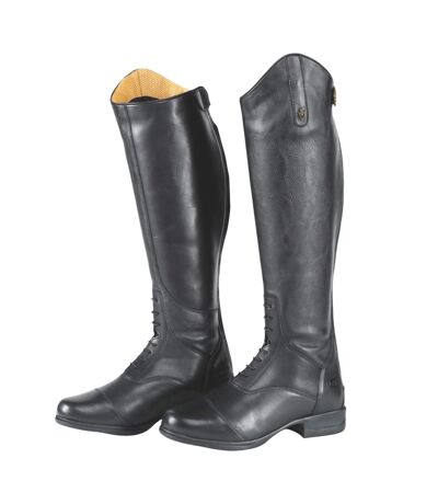 Womens/ladies Gianna Leather Long Riding Boots Black Moretta