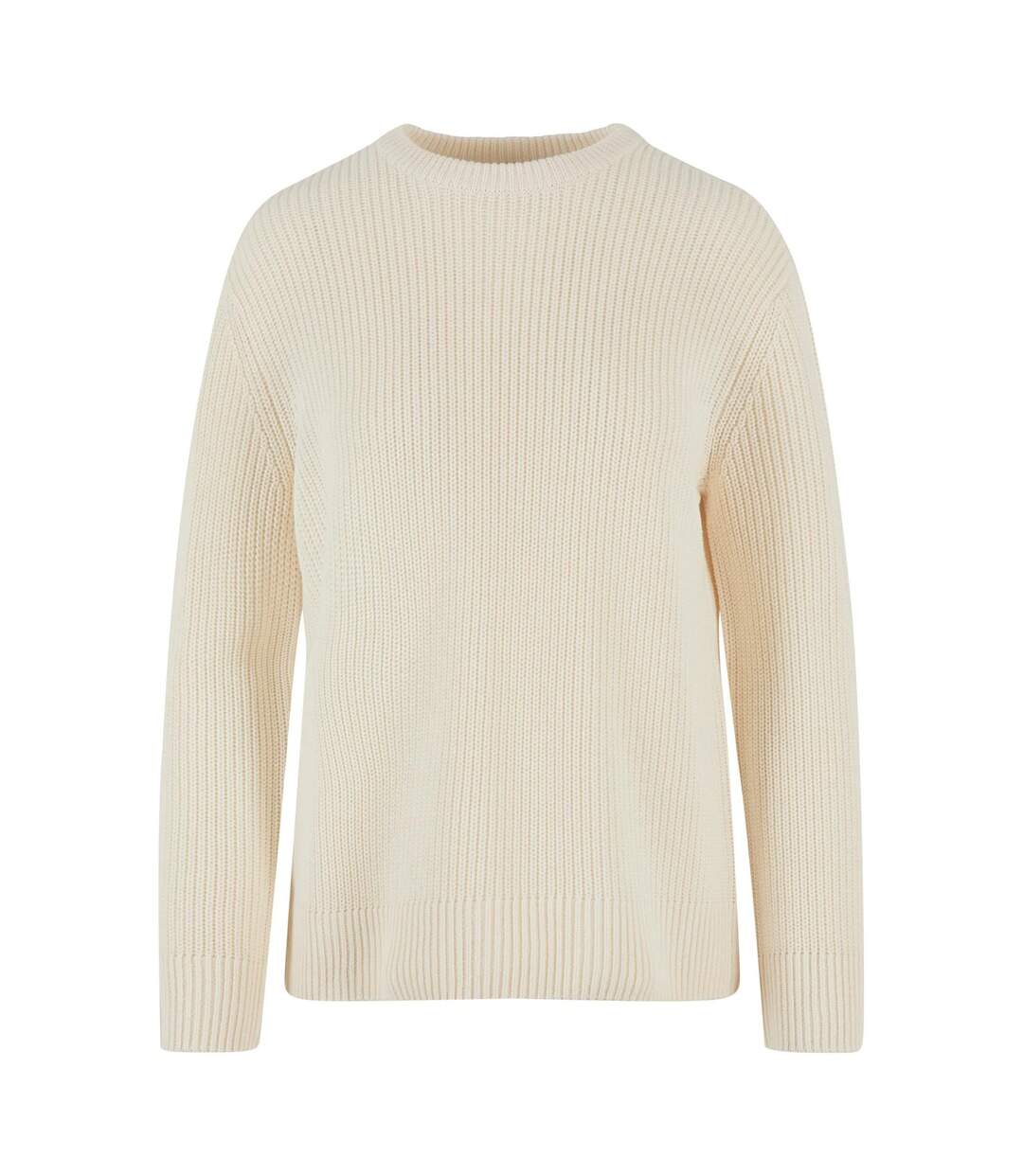 Sweat Motif/style Côtelé Femme Sable Blanc Urban Classics-1