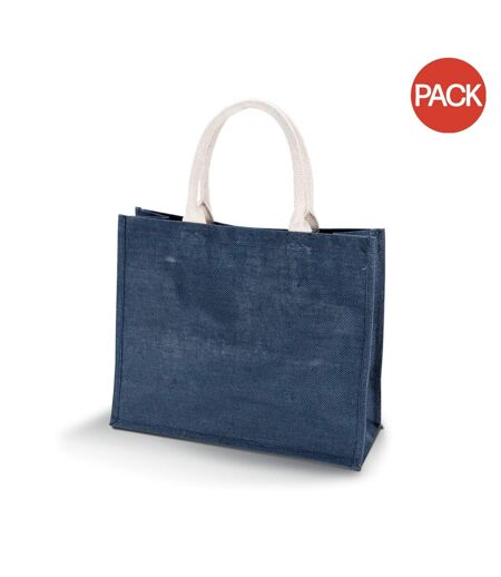 Lot de 2  Sac de plage en jute femme taille unique bleu nuit Kimood