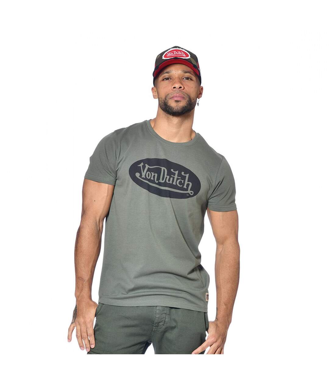 T-shirt Von Dutch col rond homme en coton Front