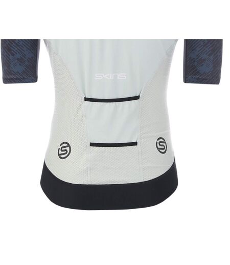 Mens Elite Mock Neck Cycling Top Blue White Skins