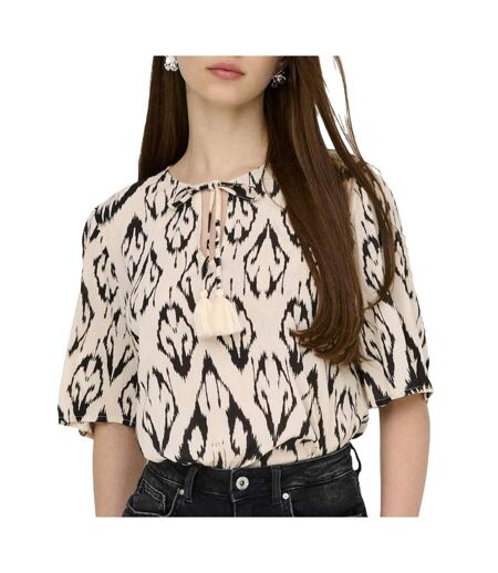 Blouse beige/noir femme jdy bree