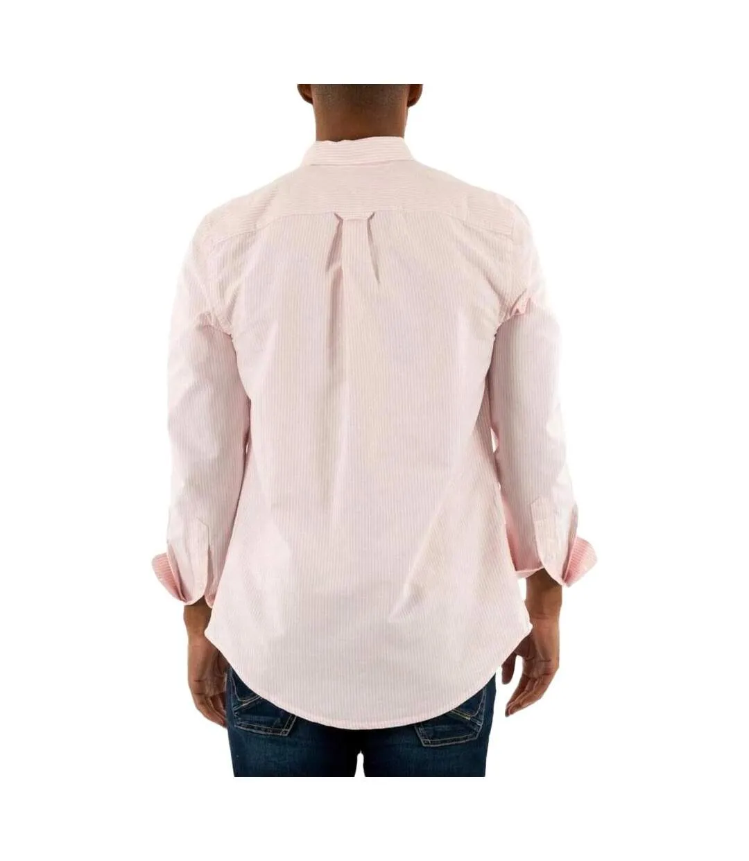 Chemise rayures bordeaux/blanc homme tommy hilfiger  slim stripe-2