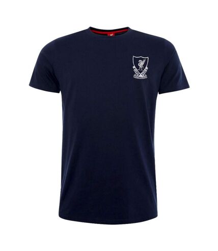 Liverpool FC Mens Crest T-Shirt (Navy/White)
