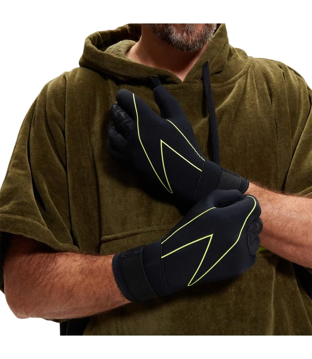 Gants De Natation À Scratch Motif/style Ligne Open Water Adulte Noir Jaune Fluo Speedo-2