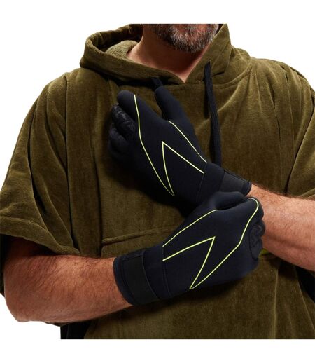 Gants De Natation À Scratch Motif/style Ligne Open Water Adulte Noir Jaune Fluo Speedo