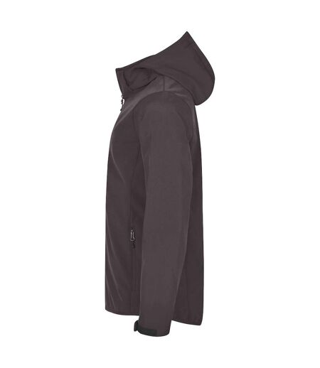 Mens Classic Soft Shell Jacket Dark Grey Clique