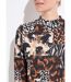 T-shirt col montant motif animalier maille chaude-4