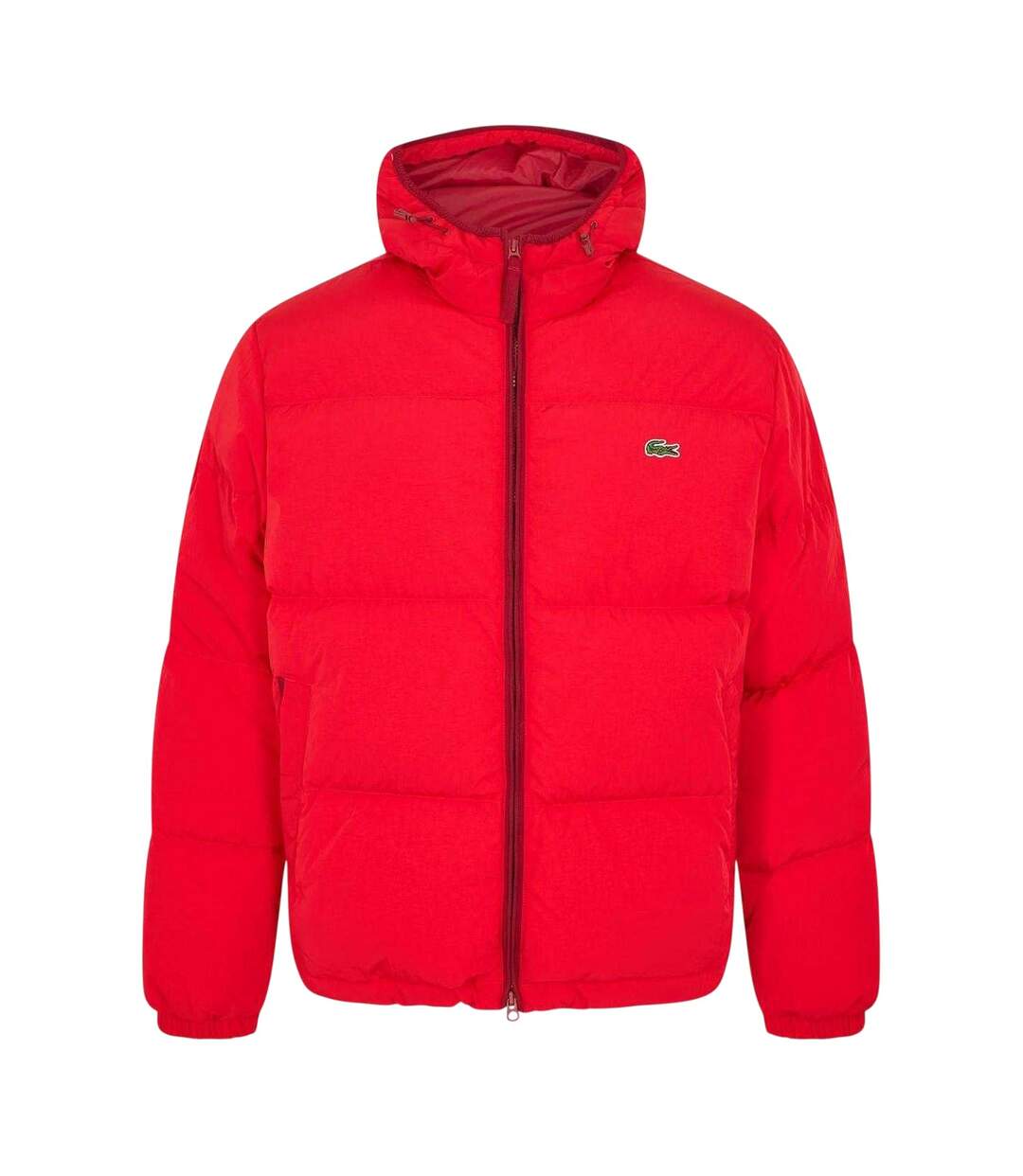 Mens Heavyweight Quilted Puffer Jacket Red Lacoste-2
