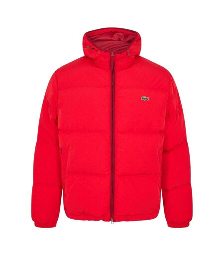 Mens Heavyweight Quilted Puffer Jacket Red Lacoste
