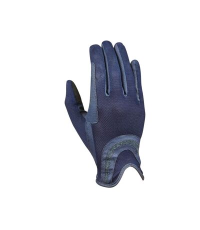 Mesh Palm Goat Leather Glitter Riding Gloves Navy Dublin