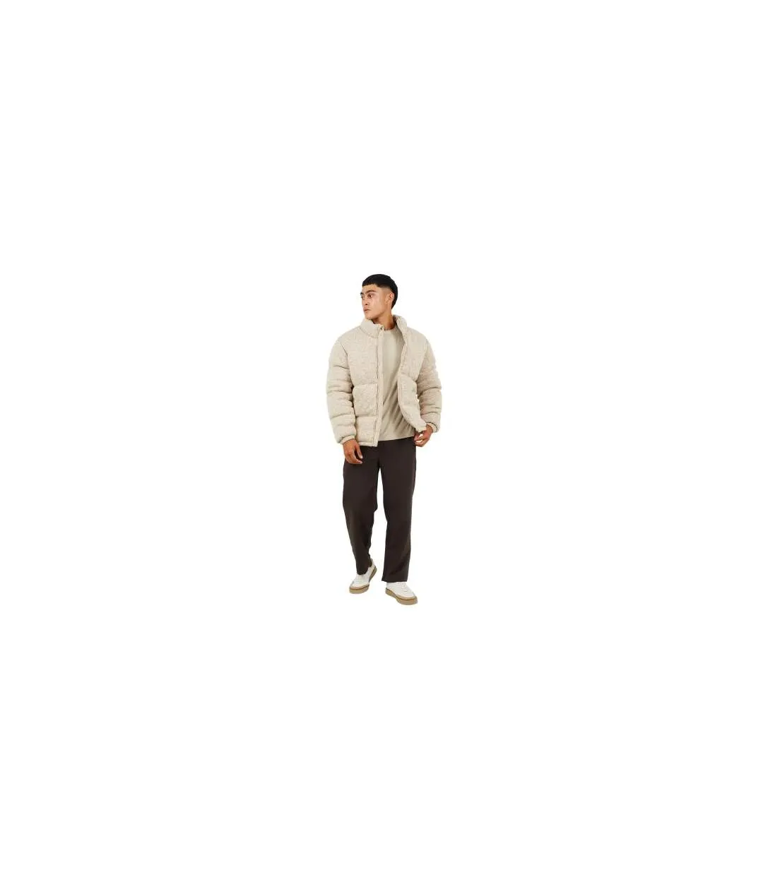 Doudoune Matelassée Homme Beige Gris Brave Soul-1