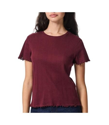 T-Shirt bordeaux femme pieces marie