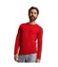 Mens iconic long-sleeved t-shirt red Fruit of the Loom