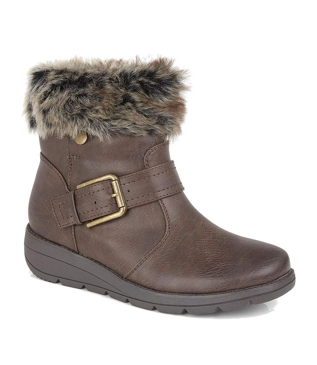 Cipirata Womens/Ladies Faux Fur Coralla Ankle Boots (Brown) - UTDF1873