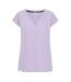 Womens/ladies V Neck T-shirt Lilac Lazy Jacks-1