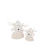 Renne Déco en Tissu Cosy 28cm Blanc-2