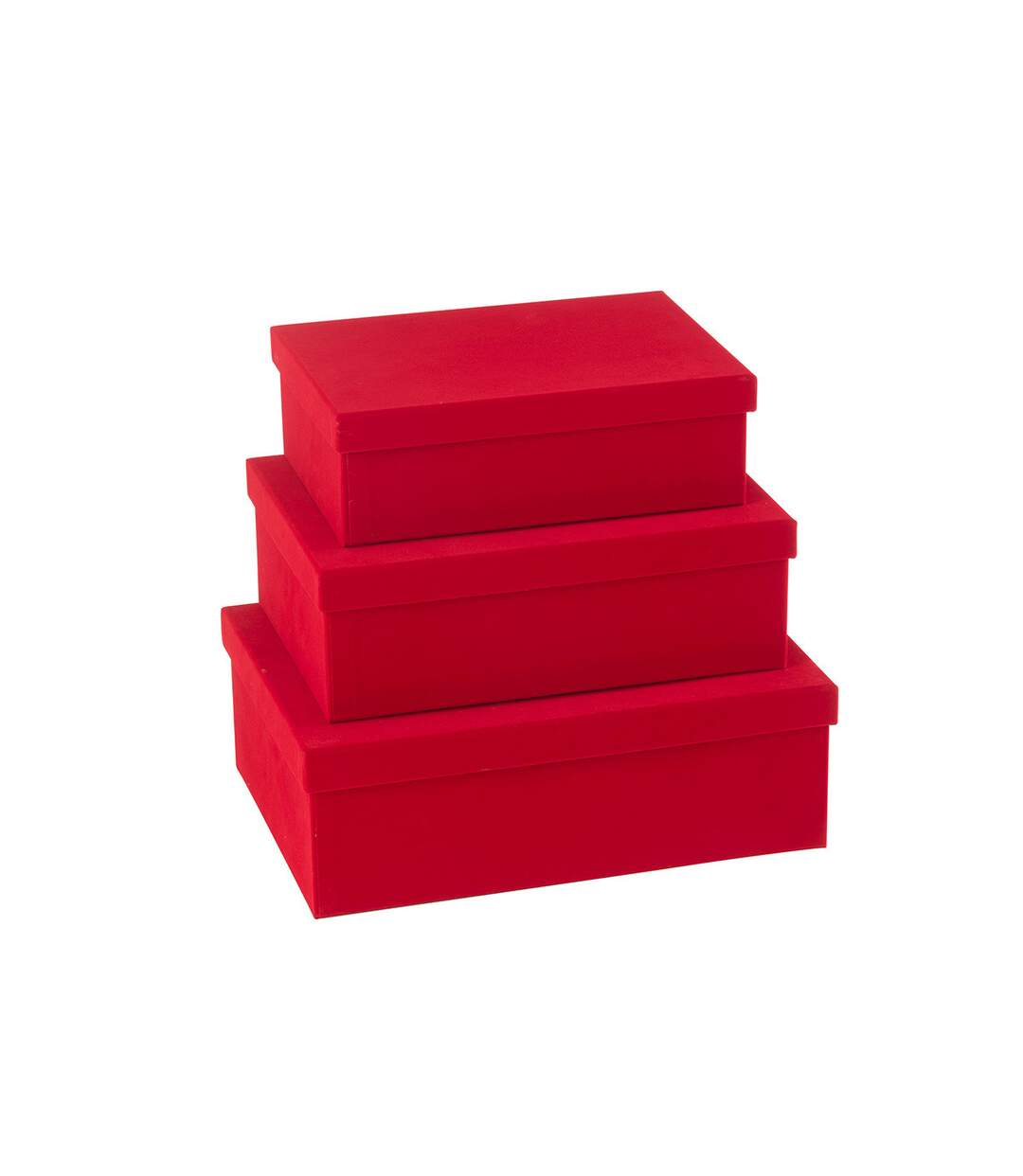Lot de 3 Boîtes de Rangement Vaughn 36cm Rouge-2