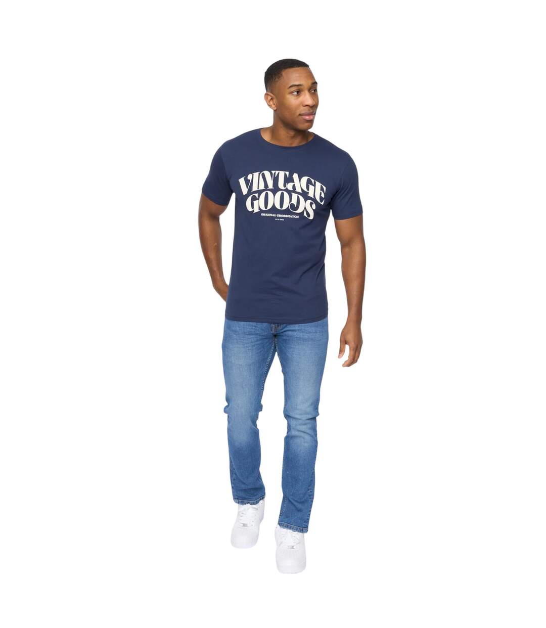 Mens wilsby t-shirt navy Crosshatch-3