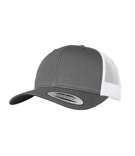 Casquette Trucker Motif/style Rétro Gris Foncé Blanc Flexfit