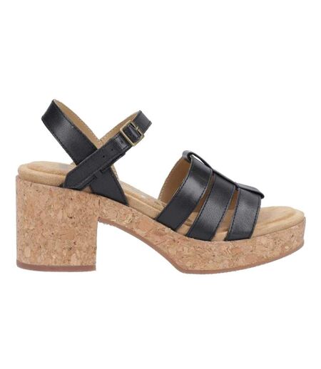 Womens/ladies Poppy Fisherman Sandals Black Hush Puppies