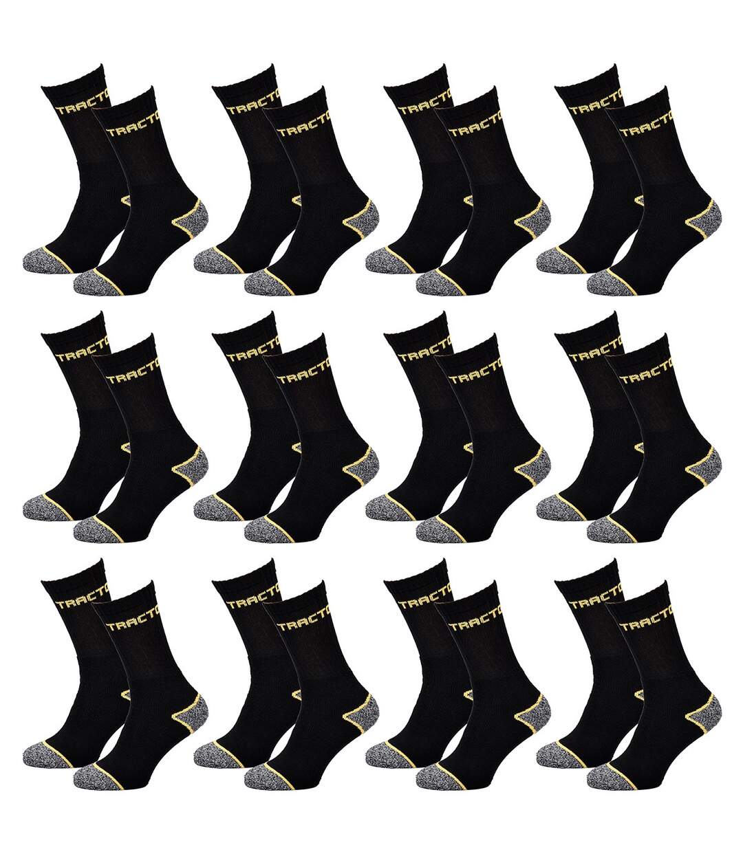 Chaussettes de Travail TRACTO pour Homme Résistance et Qualité Pro Pack de 12 Paires 2104