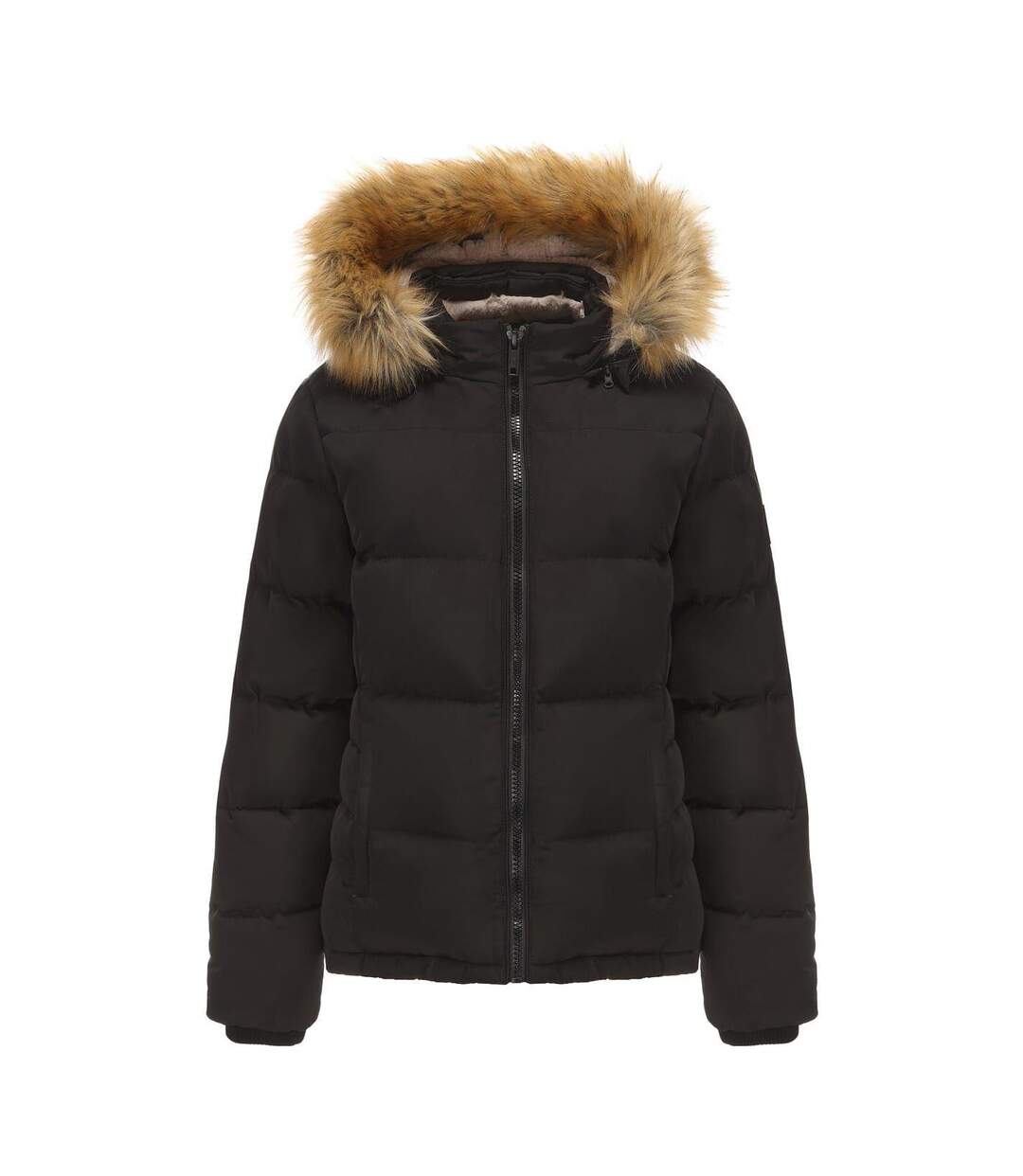 Womens/ladies Bubble Puffer Jacket Black SoulCal-1