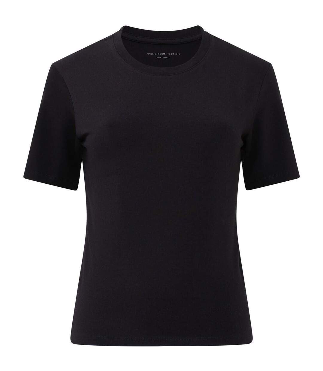 Womens/ladies Striped Crew Neck T-shirt Black French Connection-4