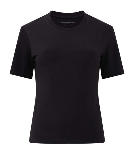 Womens/ladies Striped Crew Neck T-shirt Black French Connection