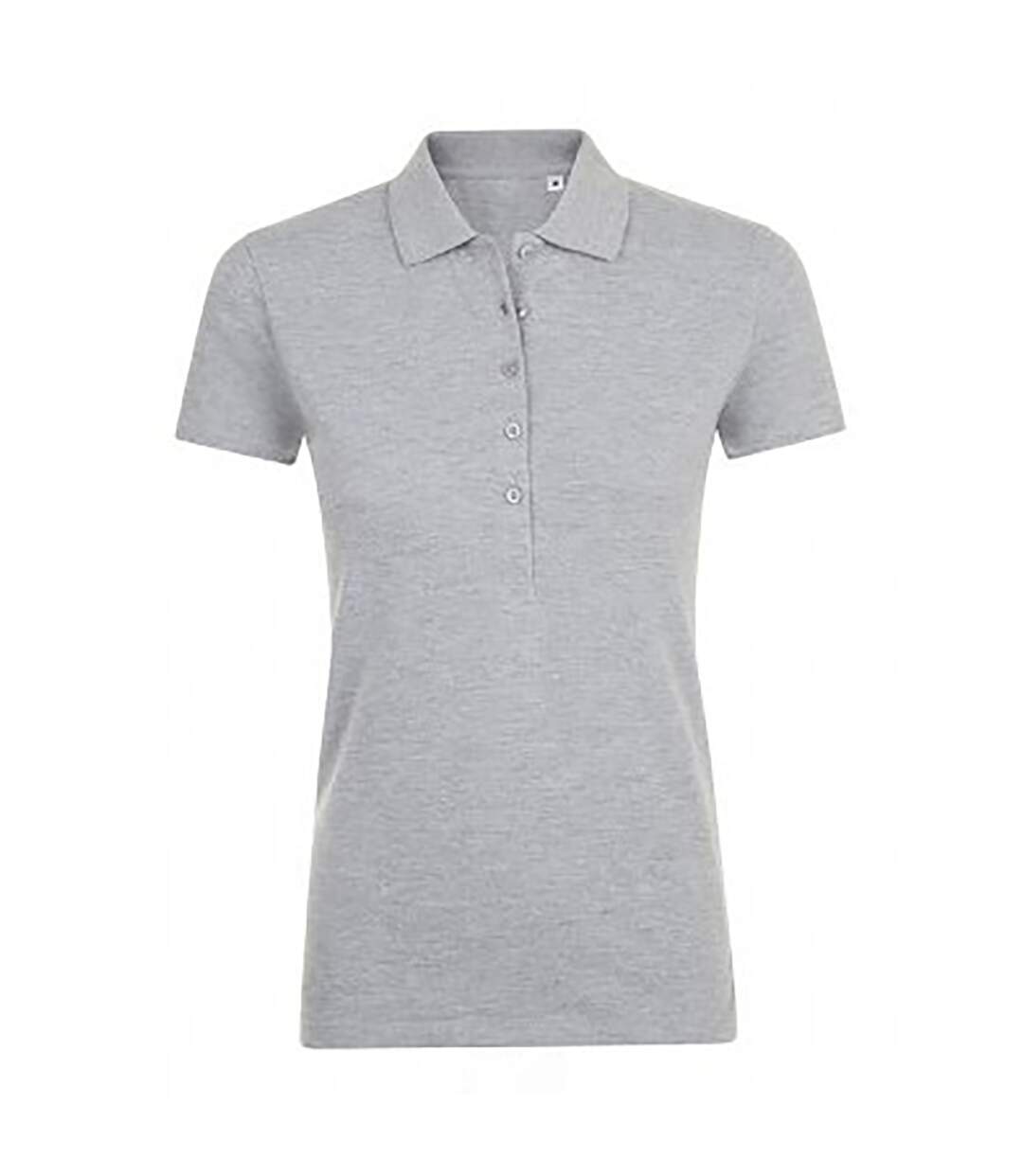 Phoenix polo uni femme gris chiné SOLS-1