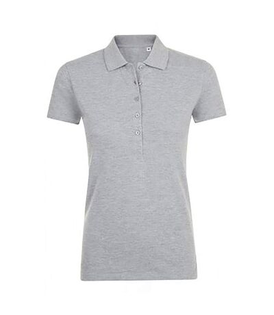 SOLS Womens/Ladies Phoenix Short Sleeve Pique Polo Shirt (Gray Marl)