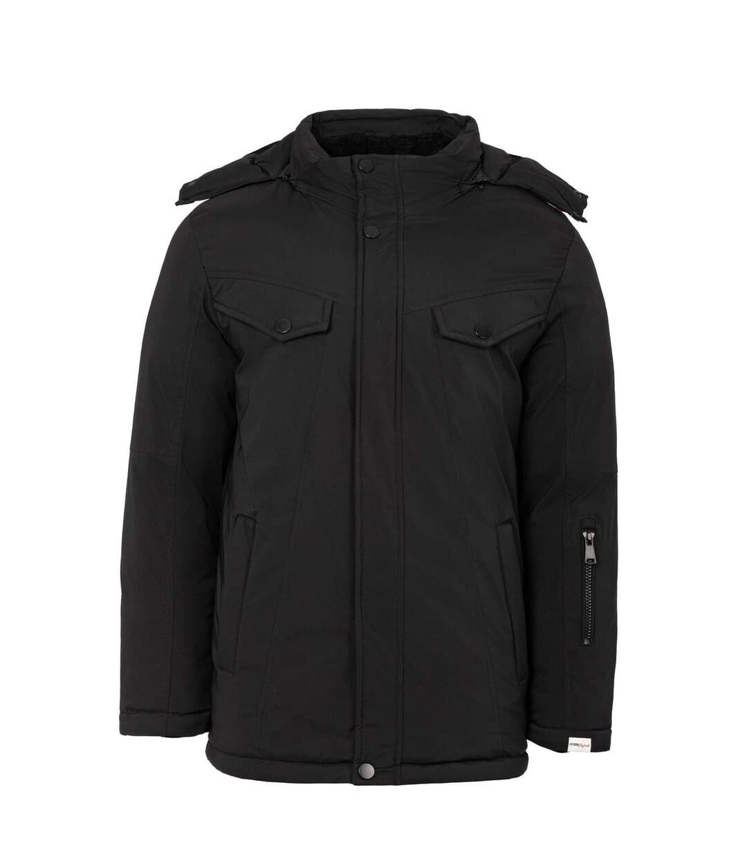 Mens Hooded Puffer Jacket Black Lee Cooper-1