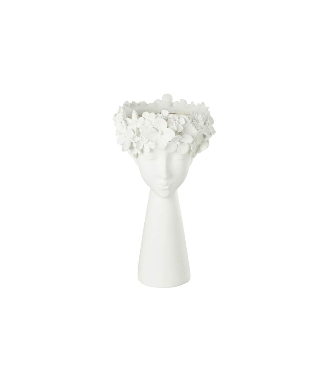 Cache-Pot Déco Tête 40cm Blanc-1