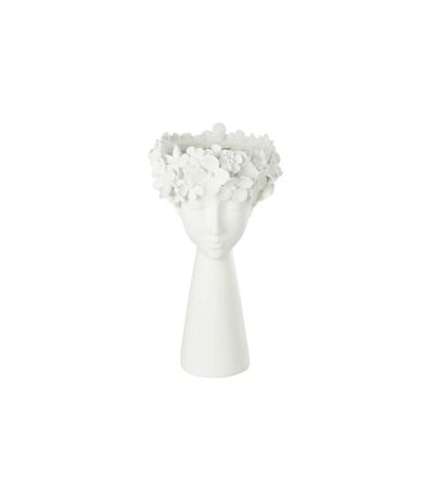 Cache-Pot Déco Tête 40cm Blanc