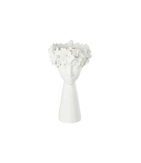 Cache-Pot Déco Tête 40cm Blanc